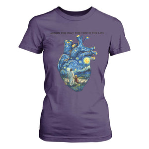 Jesus Christian Starry Night T Shirt For Women The Way The Truth The Life TS14 Purple Print Your Wear