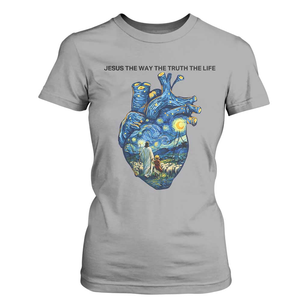 Jesus Christian Starry Night T Shirt For Women The Way The Truth The Life TS14 Sport Gray Print Your Wear