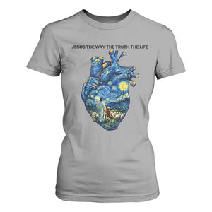 Jesus Christian Starry Night T Shirt For Women The Way The Truth The Life TS14 Sport Gray Print Your Wear