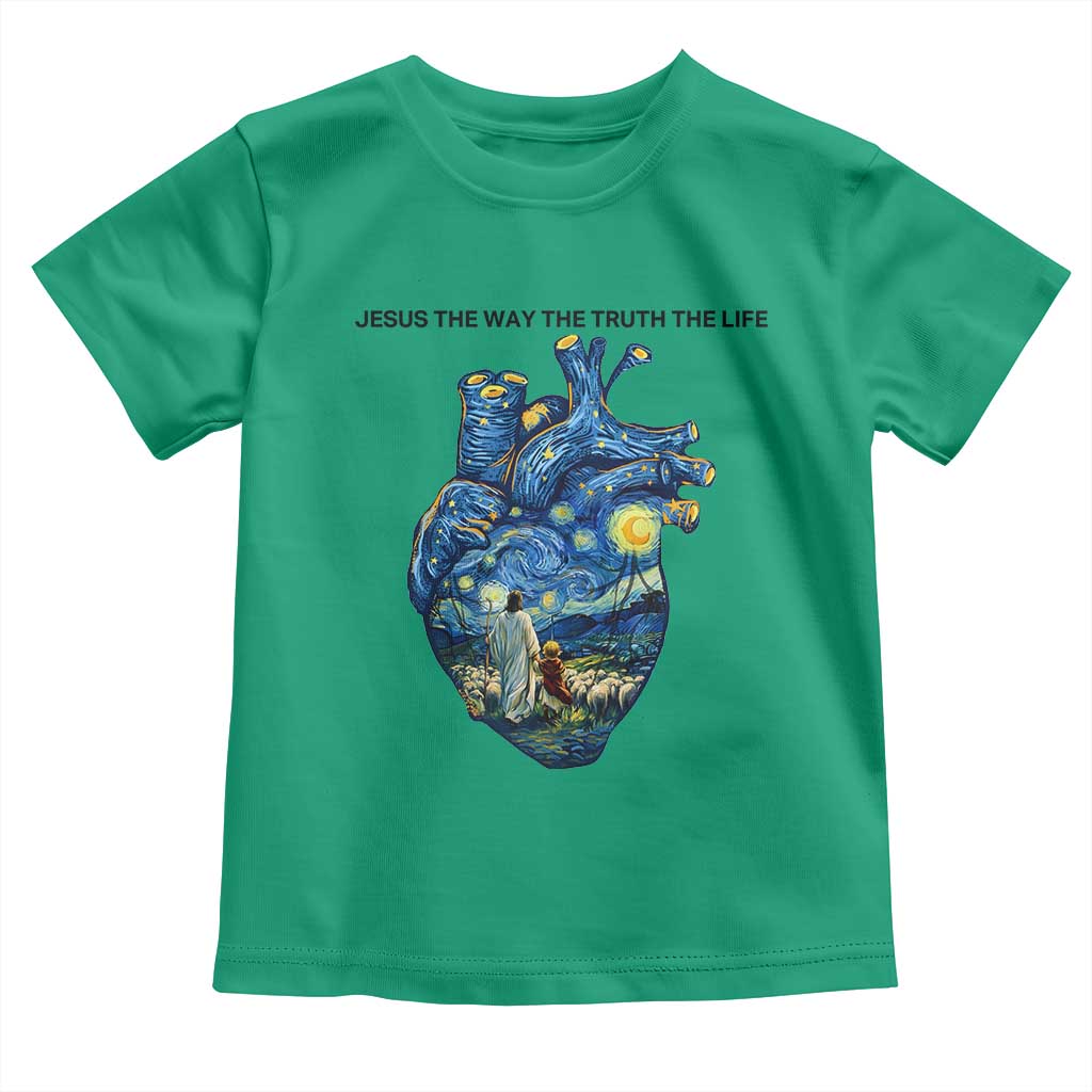 Jesus Christian Starry Night Toddler T Shirt The Way The Truth The Life TS14 Irish Green Print Your Wear