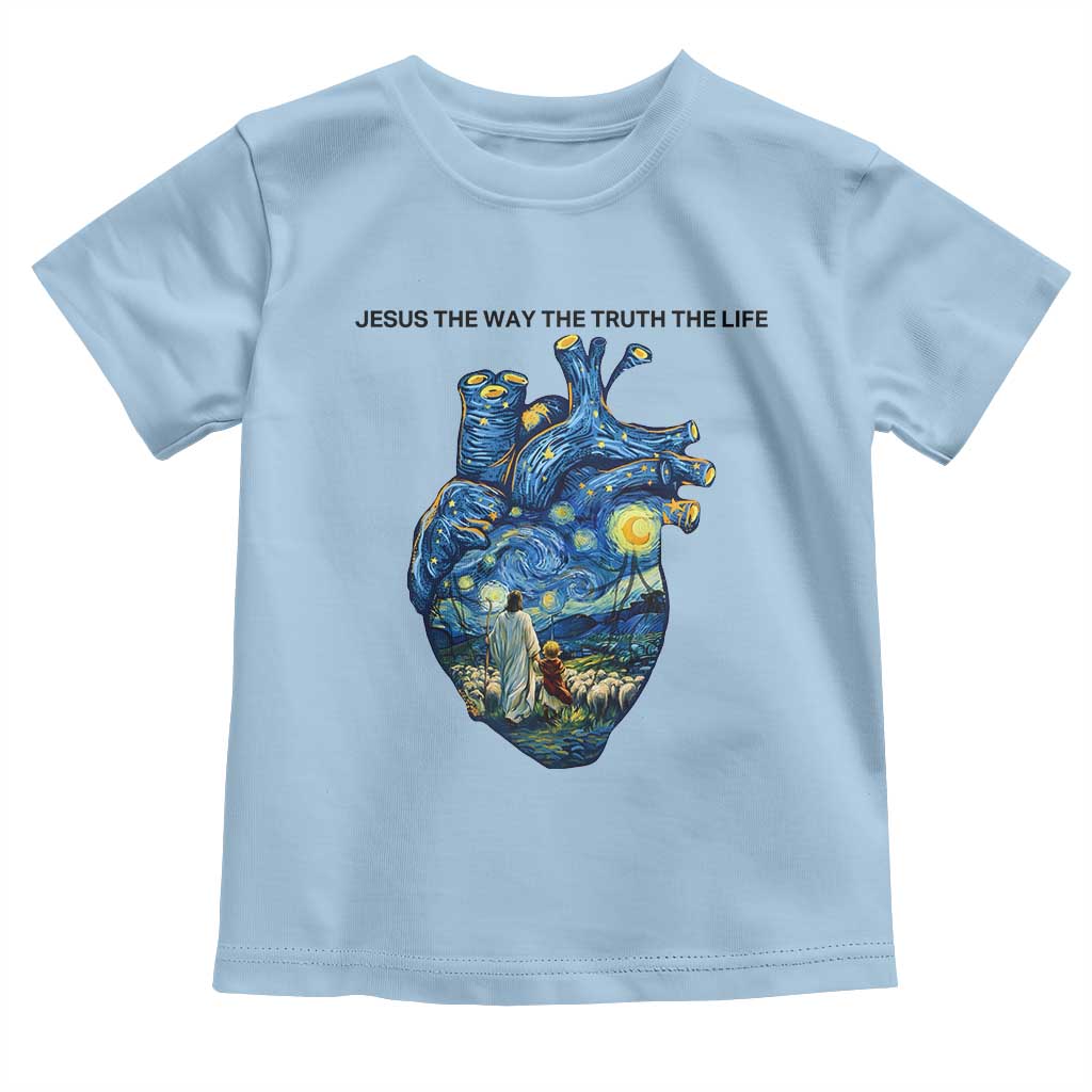 Jesus Christian Starry Night Toddler T Shirt The Way The Truth The Life TS14 Light Blue Print Your Wear