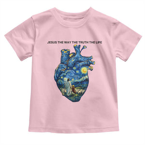 Jesus Christian Starry Night Toddler T Shirt The Way The Truth The Life TS14 Light Pink Print Your Wear