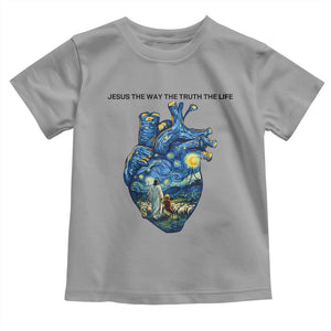 Jesus Christian Starry Night Toddler T Shirt The Way The Truth The Life TS14 Sport Gray Print Your Wear
