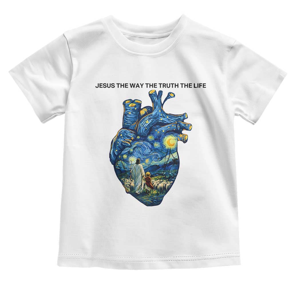 Jesus Christian Starry Night Toddler T Shirt The Way The Truth The Life TS14 White Print Your Wear