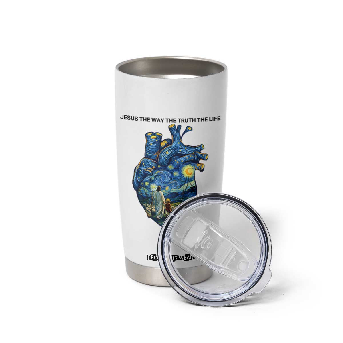 Jesus Christian Starry Night Tumbler Cup The Way The Truth The Life TS14 Print Your Wear