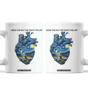 Jesus Christian Starry Night Coffee Mug The Way The Truth The Life TS14 White Print Your Wear