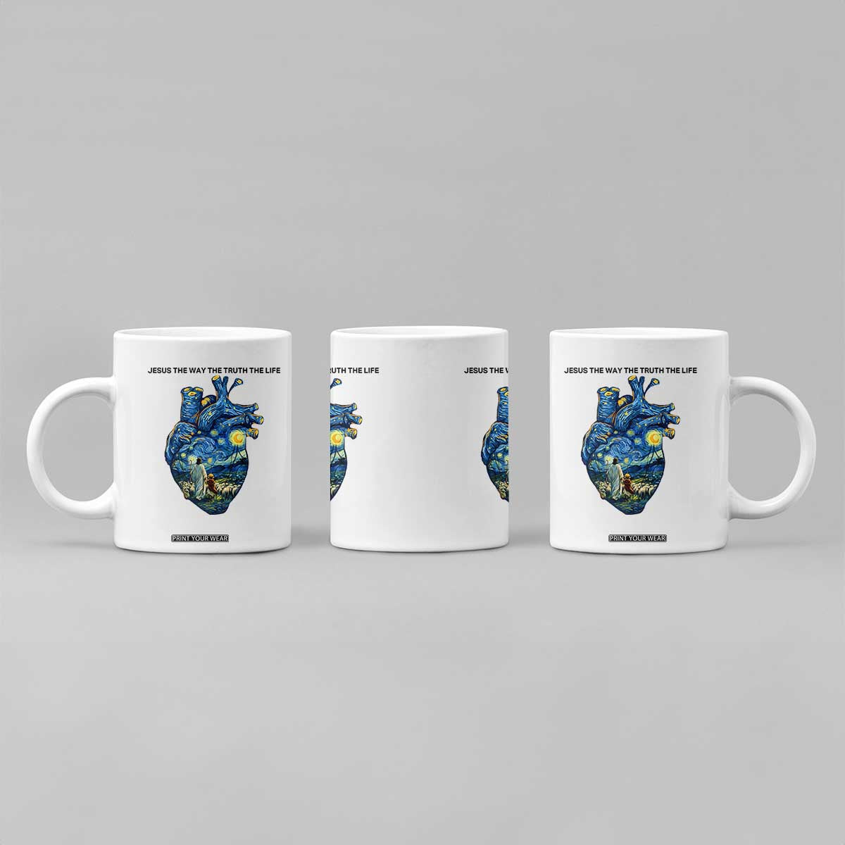 Jesus Christian Starry Night Coffee Mug The Way The Truth The Life TS14 Print Your Wear