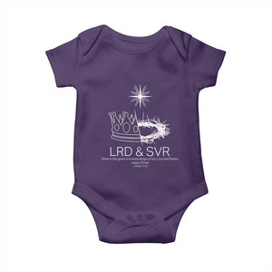 Jesus Christian Baby Onesie Crown Thorn Monochrome LRD SVR Symbolic Religious TS14 Purple Print Your Wear