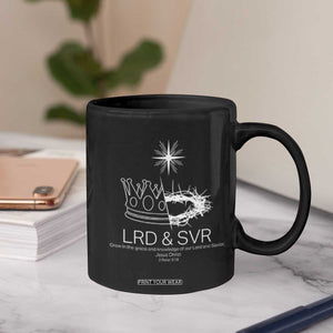 Jesus Christian Coffee Mug Crown Thorn Monochrome LRD SVR Symbolic Religious TS14 Print Your Wear