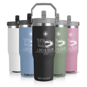 Jesus Christian Flip Straw Tumbler Crown Thorn Monochrome LRD SVR Symbolic Religious TS14 Print Your Wear