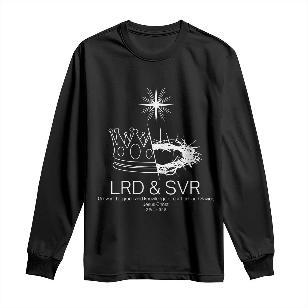 Jesus Christian Long Sleeve Shirt Crown Thorn Monochrome LRD SVR Symbolic Religious TS14 Black Print Your Wear