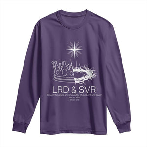Jesus Christian Long Sleeve Shirt Crown Thorn Monochrome LRD SVR Symbolic Religious TS14 Purple Print Your Wear
