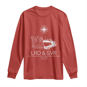 Jesus Christian Long Sleeve Shirt Crown Thorn Monochrome LRD SVR Symbolic Religious TS14 Red Print Your Wear