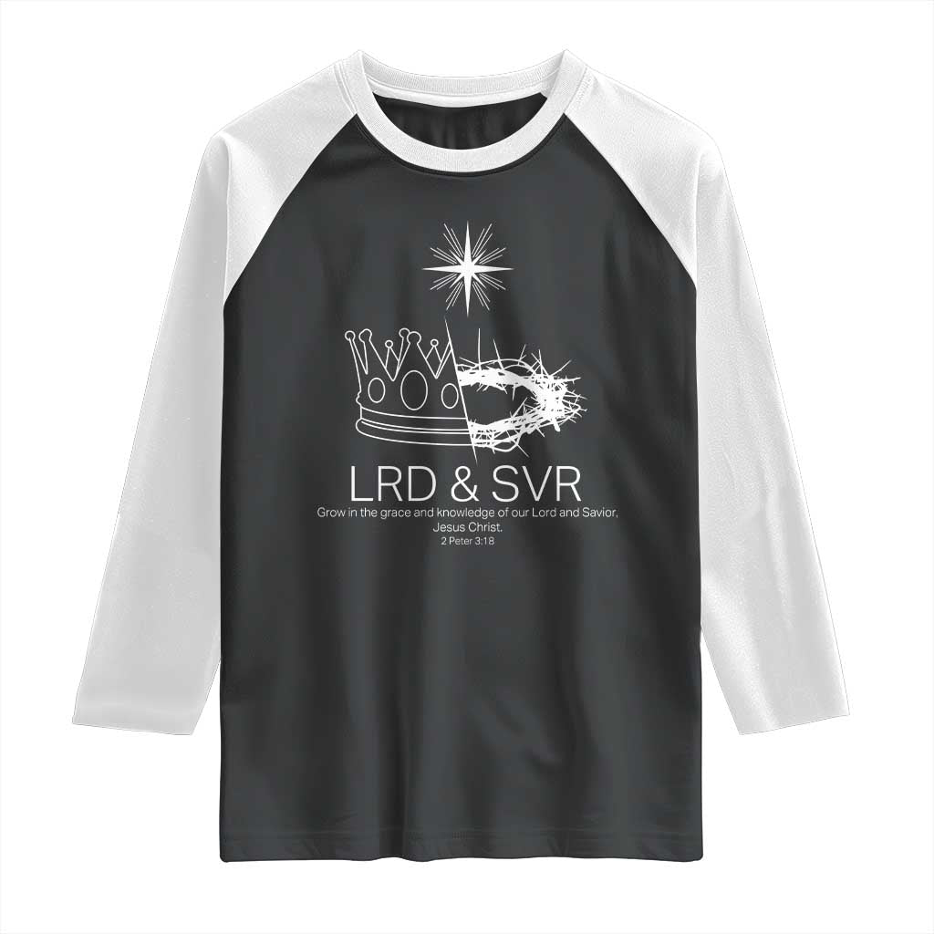 Jesus Christian Raglan Shirt Crown Thorn Monochrome LRD SVR Symbolic Religious TS14 Black White Print Your Wear
