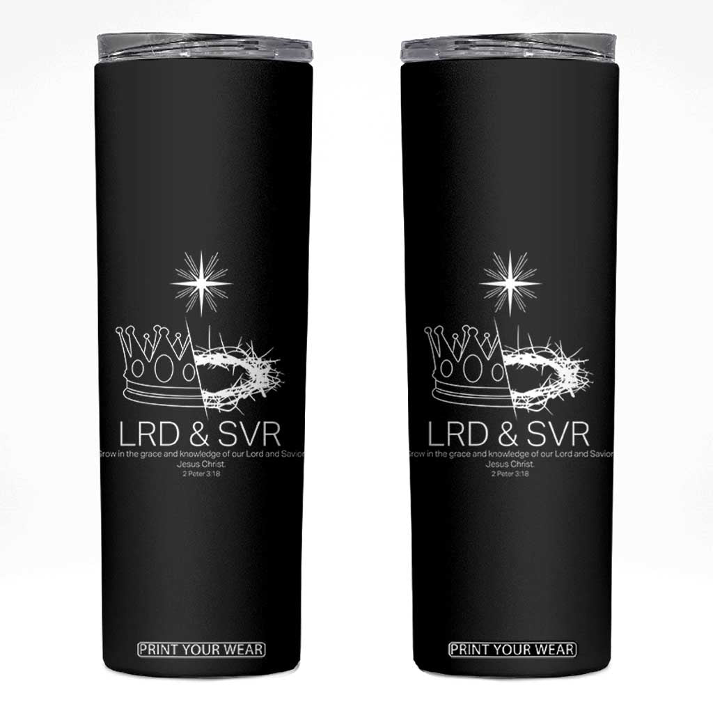 Jesus Christian Skinny Tumbler Crown Thorn Monochrome LRD SVR Symbolic Religious TS14 Black Print Your Wear