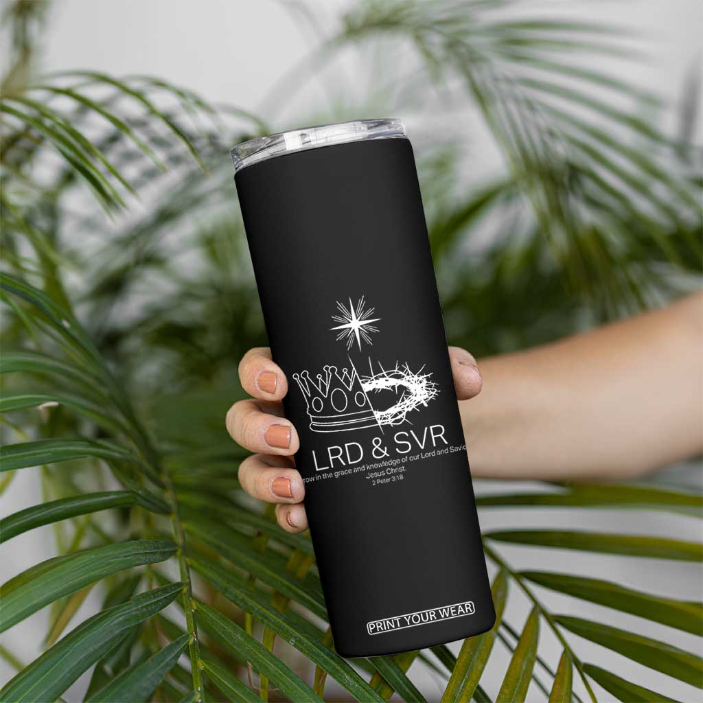 Jesus Christian Skinny Tumbler Crown Thorn Monochrome LRD SVR Symbolic Religious TS14 Print Your Wear