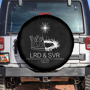 Jesus Christian Spare Tire Cover Crown Thorn Monochrome LRD SVR Symbolic Religious TS14 No hole Black Print Your Wear