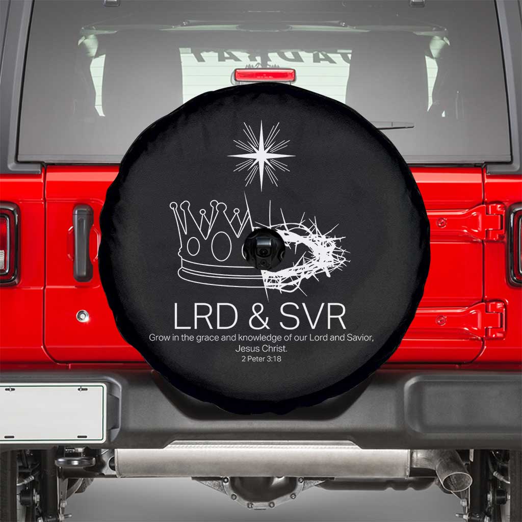 Jesus Christian Spare Tire Cover Crown Thorn Monochrome LRD SVR Symbolic Religious TS14 Black Print Your Wear