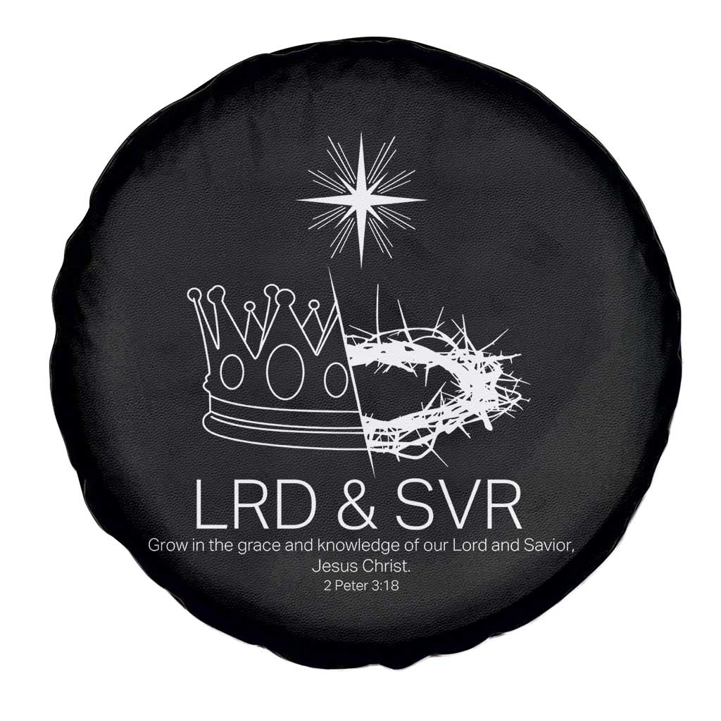 Jesus Christian Spare Tire Cover Crown Thorn Monochrome LRD SVR Symbolic Religious TS14 Print Your Wear
