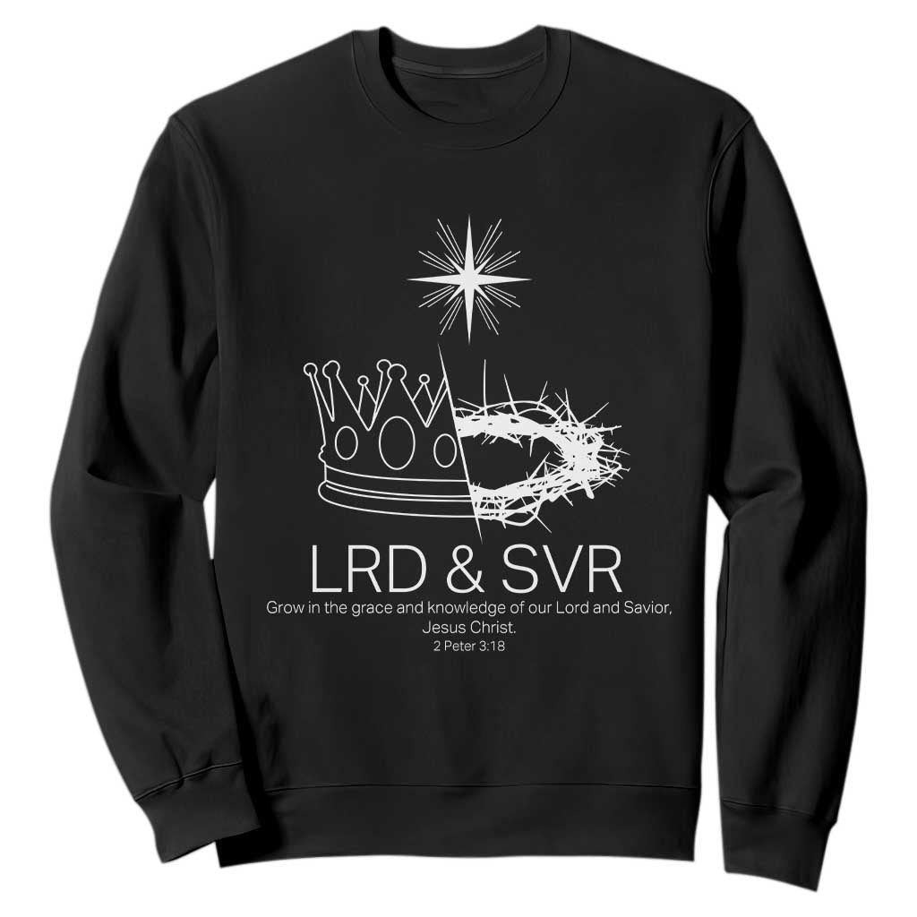 Jesus Christian Sweatshirt Crown Thorn Monochrome LRD SVR Symbolic Religious TS14 Black Print Your Wear