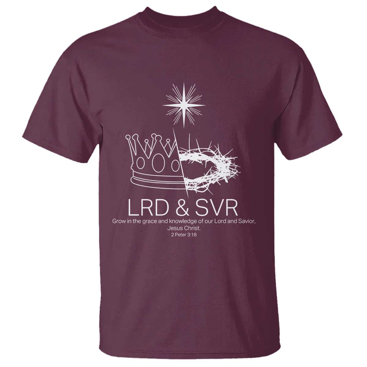 Jesus Christian T Shirt Crown Thorn Monochrome LRD SVR Symbolic Religious TS14 Maroon Print Your Wear