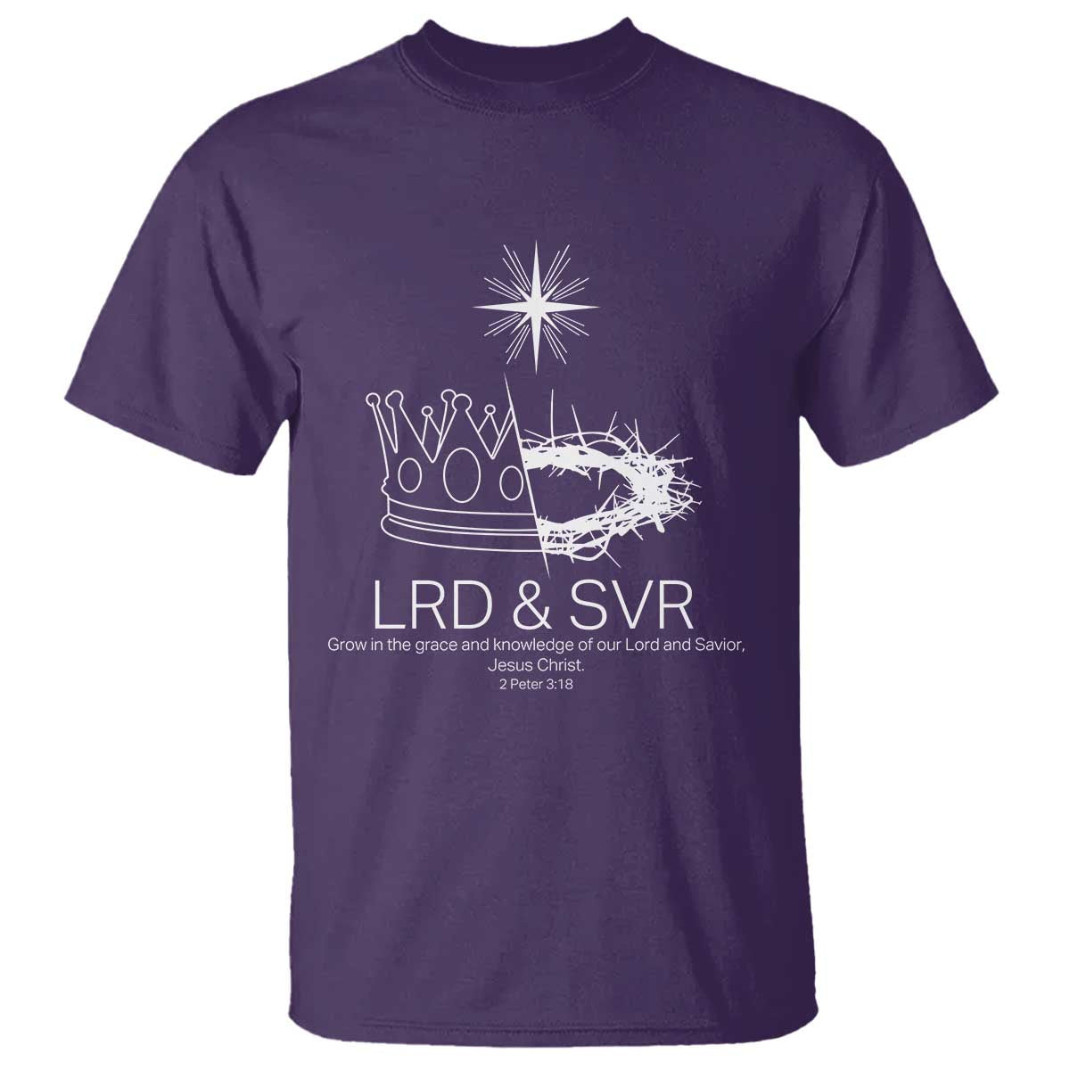Jesus Christian T Shirt Crown Thorn Monochrome LRD SVR Symbolic Religious TS14 Purple Print Your Wear
