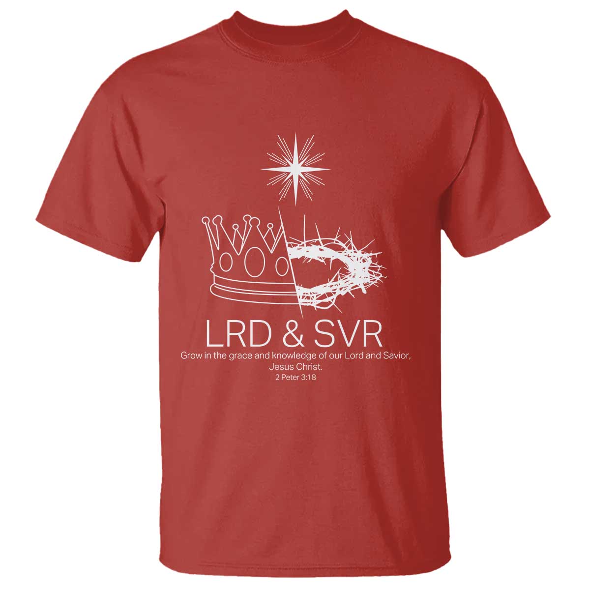 Jesus Christian T Shirt Crown Thorn Monochrome LRD SVR Symbolic Religious TS14 Red Print Your Wear