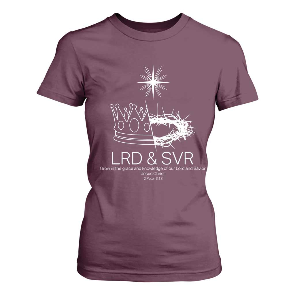 Jesus Christian T Shirt For Women Crown Thorn Monochrome LRD SVR Symbolic Religious TS14 Maroon Print Your Wear
