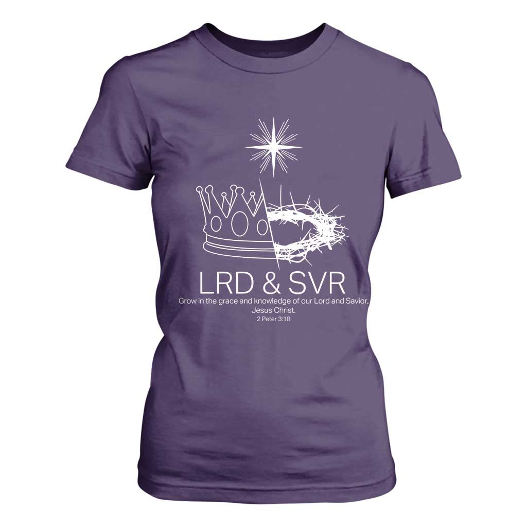 Jesus Christian T Shirt For Women Crown Thorn Monochrome LRD SVR Symbolic Religious TS14 Purple Print Your Wear