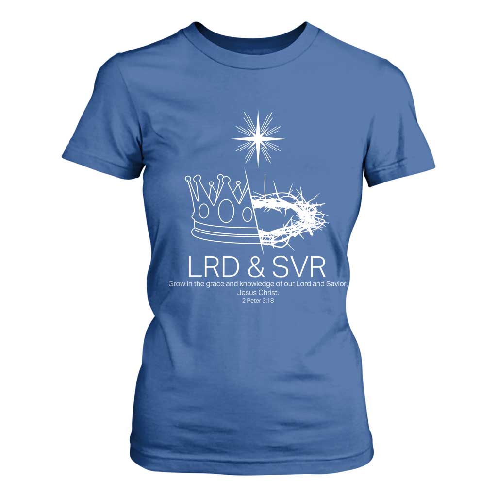 Jesus Christian T Shirt For Women Crown Thorn Monochrome LRD SVR Symbolic Religious TS14 Royal Blue Print Your Wear