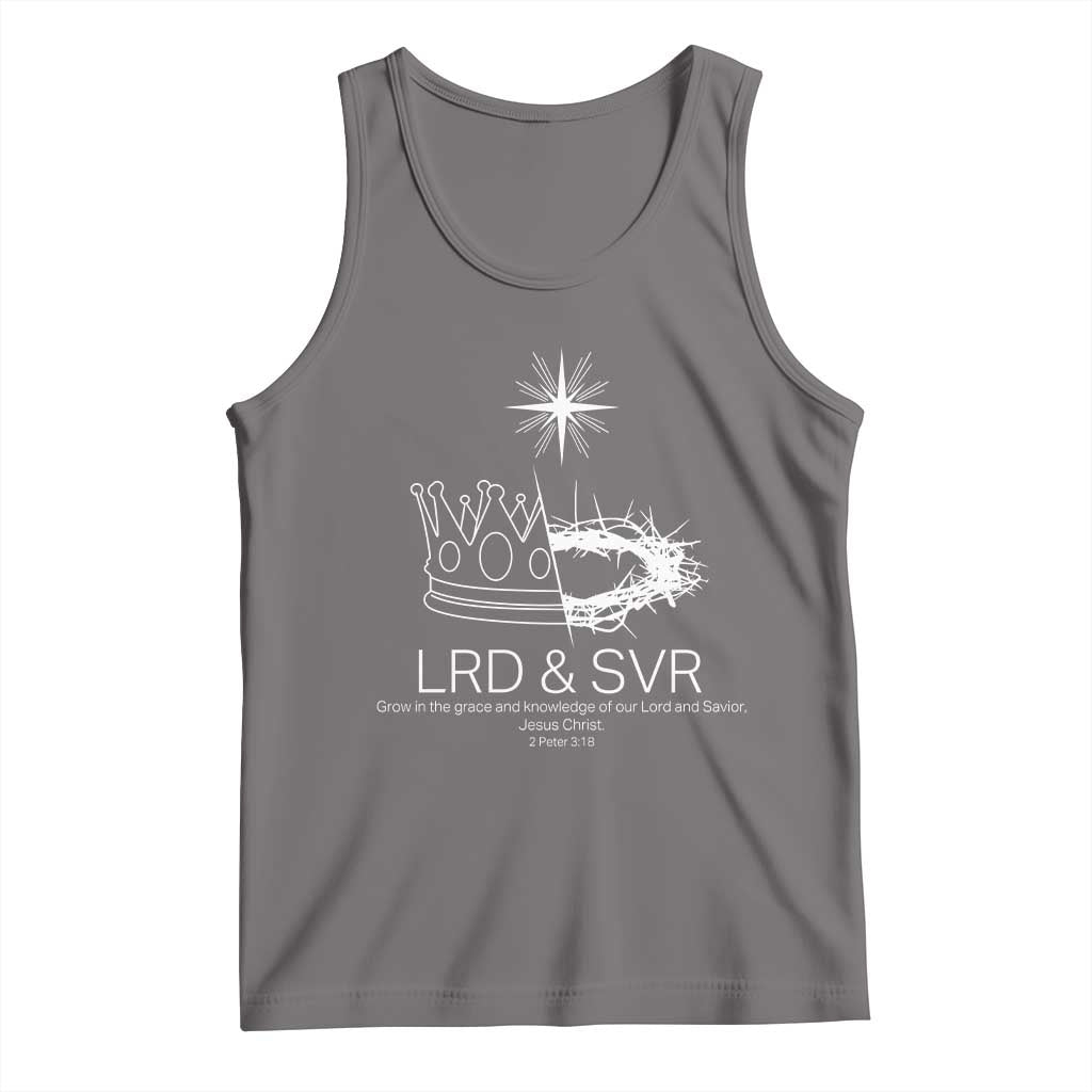 Jesus Christian Tank Top Crown Thorn Monochrome LRD SVR Symbolic Religious TS14 Deep Heather Print Your Wear