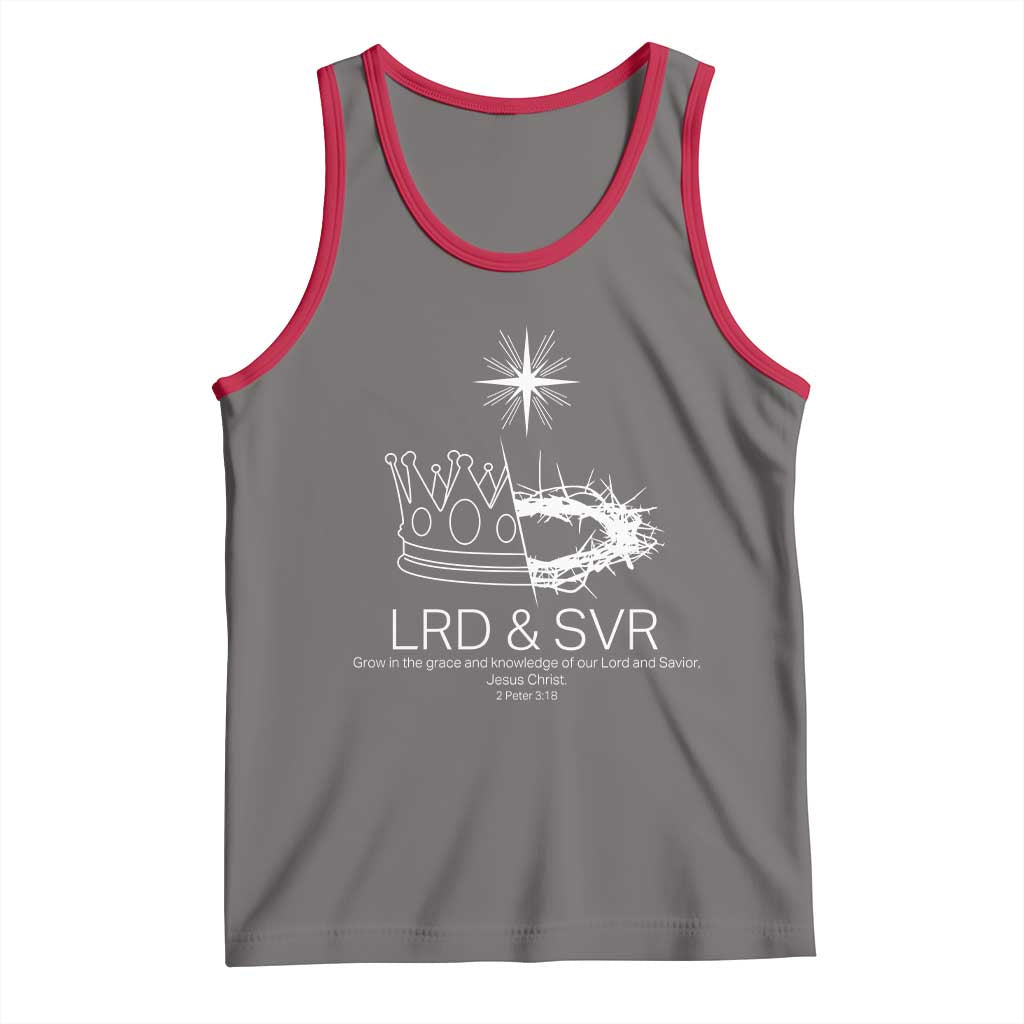 Jesus Christian Tank Top Crown Thorn Monochrome LRD SVR Symbolic Religious TS14 Deep Heather Red Print Your Wear