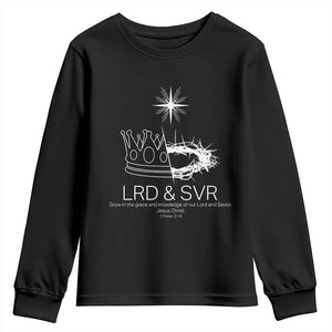 Jesus Christian Youth Sweatshirt Crown Thorn Monochrome LRD SVR Symbolic Religious TS14 Black Print Your Wear