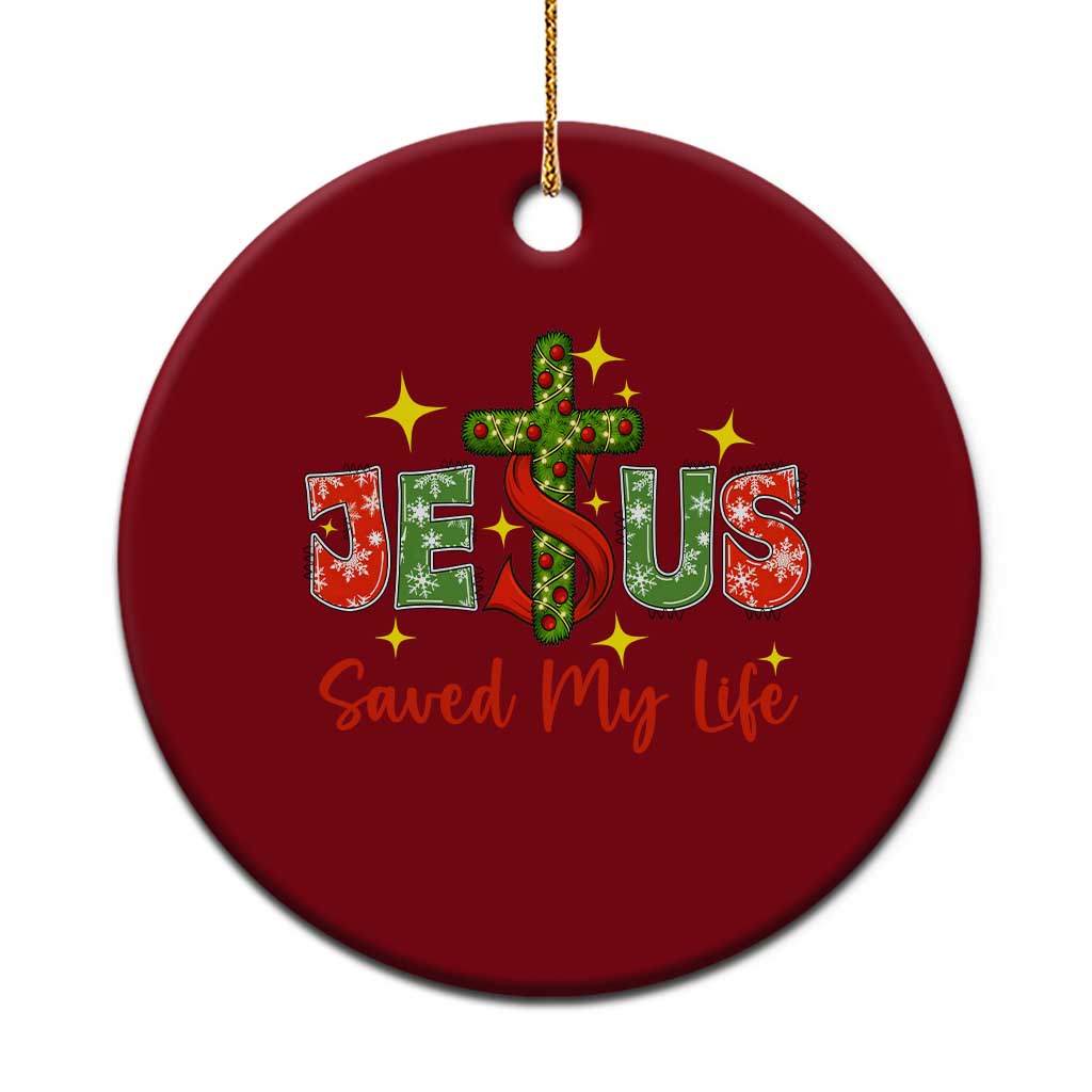 Jesus Christian Xmas Ceramic Ornament Religious Cross Bible Verse TS14 1pc Red Print Your Wear