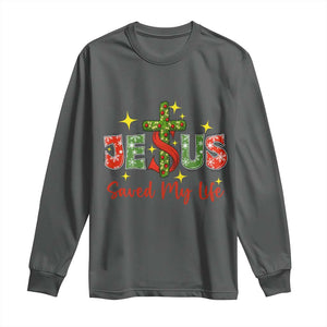 Jesus Christian Christmas Long Sleeve Shirt Religious Cross Bible Verse TS14 Dark Heather Print Your Wear
