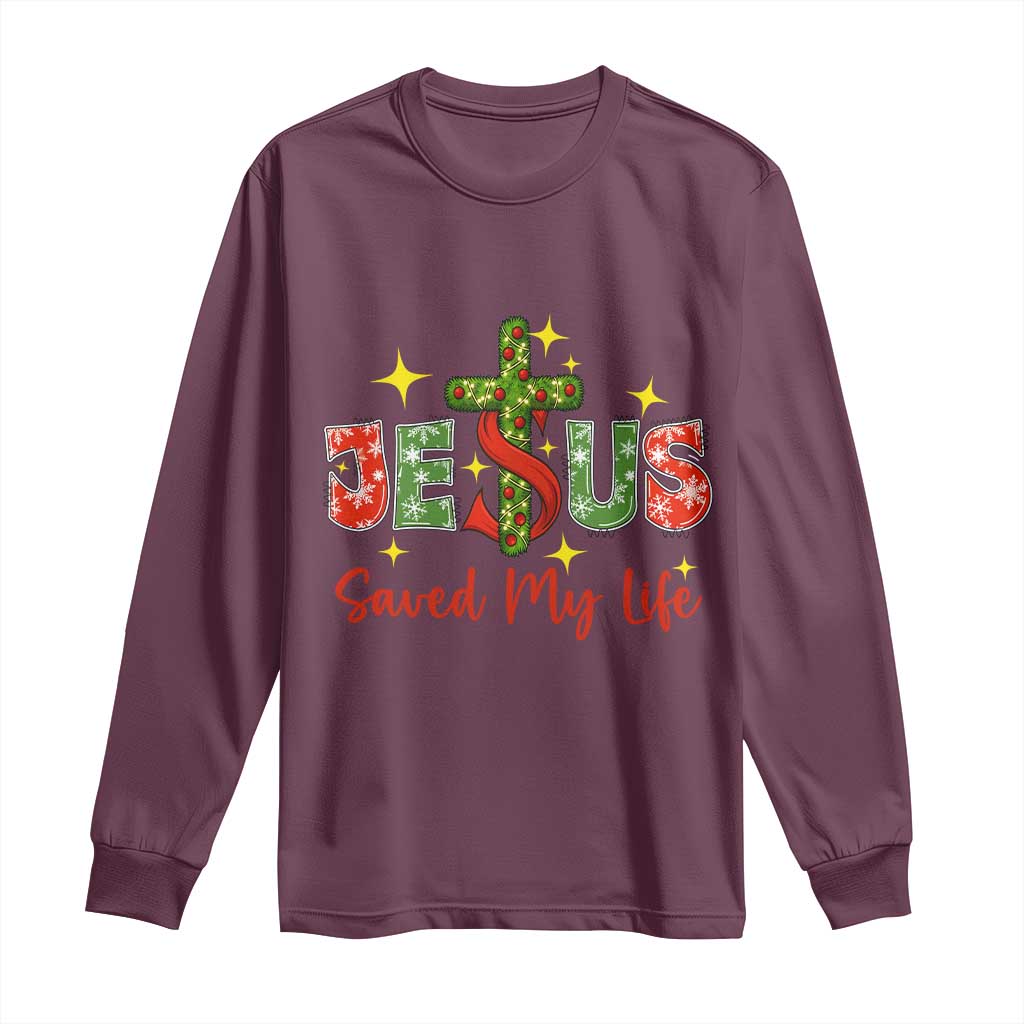 Jesus Christian Christmas Long Sleeve Shirt Religious Cross Bible Verse TS14 Maroon Print Your Wear