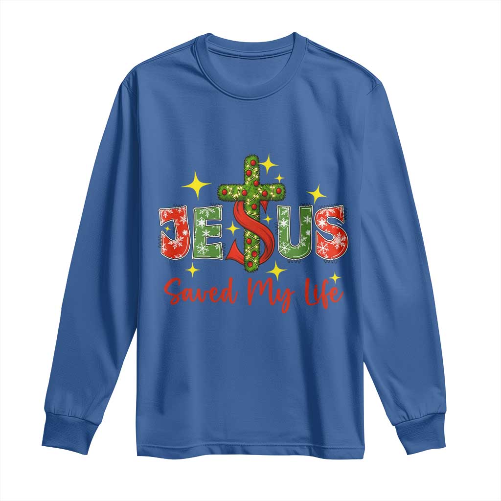 Jesus Christian Christmas Long Sleeve Shirt Religious Cross Bible Verse TS14 Royal Blue Print Your Wear