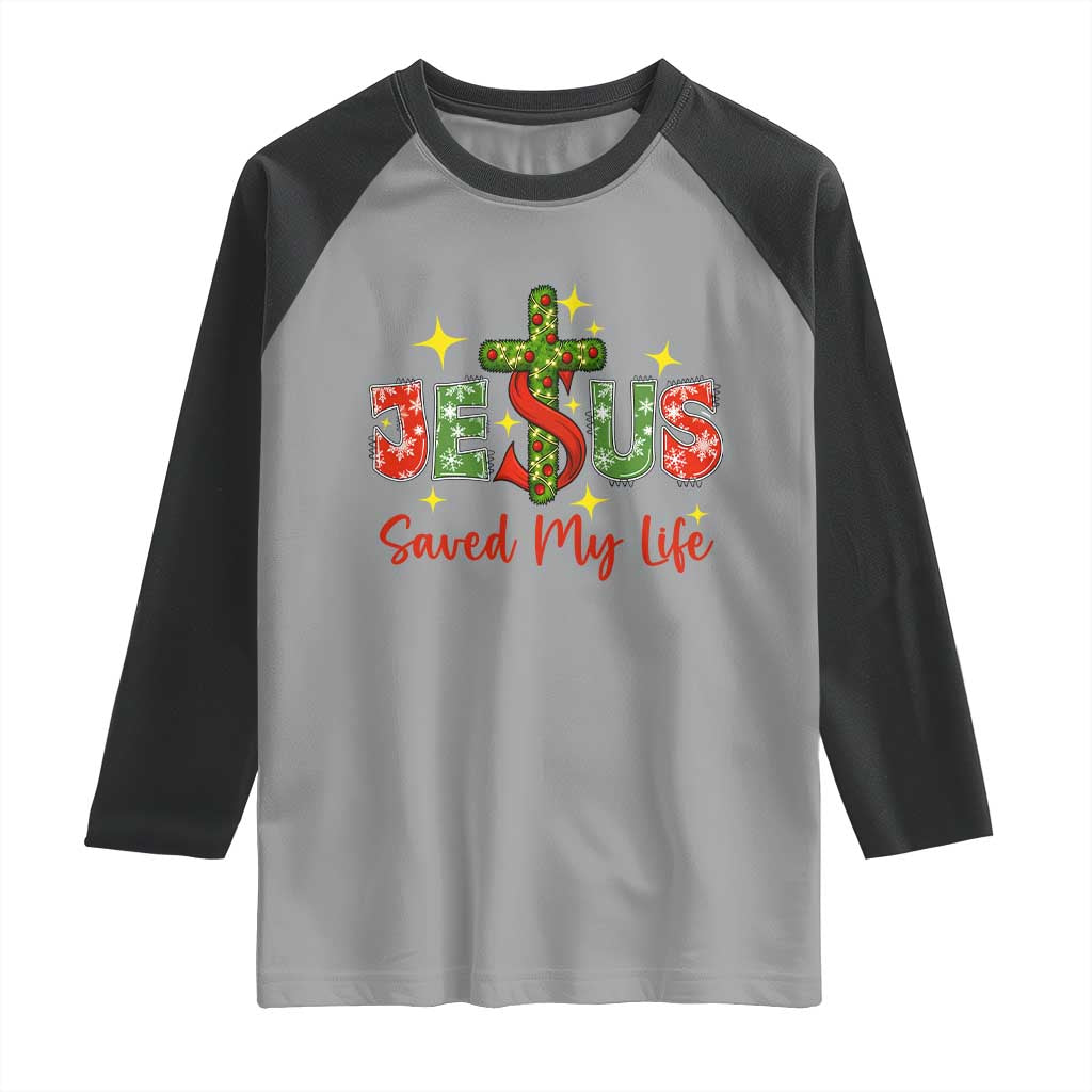 Jesus Christian Christmas Raglan Shirt Religious Cross Bible Verse TS14 Sport Gray Black Print Your Wear
