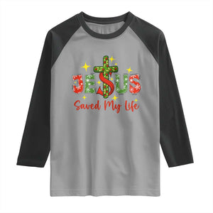 Jesus Christian Christmas Raglan Shirt Religious Cross Bible Verse TS14 Sport Gray Black Print Your Wear