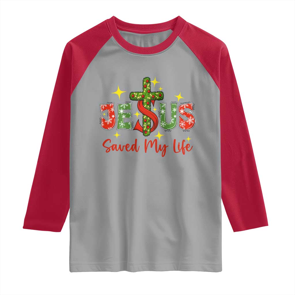 Jesus Christian Christmas Raglan Shirt Religious Cross Bible Verse TS14 Sport Gray Red Print Your Wear
