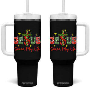 Jesus Christian Christmas Tumbler With Handle Religious Cross Bible Verse TS14 One Size: 40 oz Black Print Your Wear