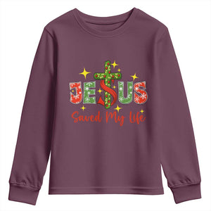 Jesus Christian Christmas Youth Sweatshirt Religious Cross Bible Verse TS14 Maroon Print Your Wear