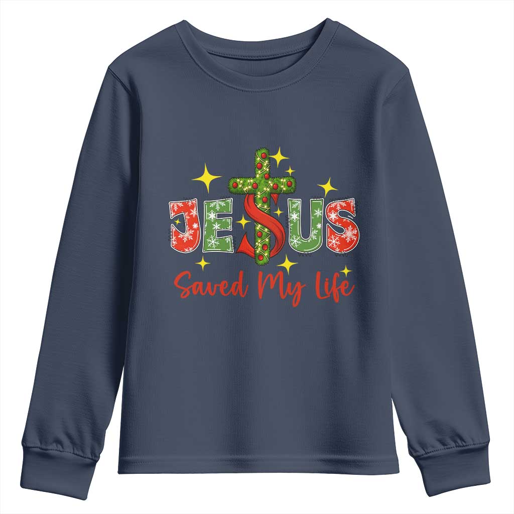 Jesus Christian Christmas Youth Sweatshirt Religious Cross Bible Verse TS14 Navy Print Your Wear