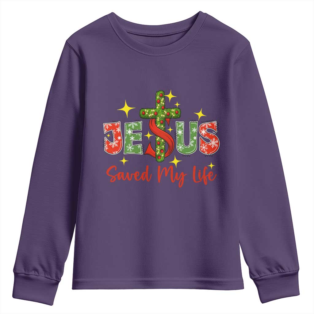 Jesus Christian Christmas Youth Sweatshirt Religious Cross Bible Verse TS14 Purple Print Your Wear