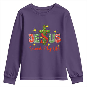 Jesus Christian Christmas Youth Sweatshirt Religious Cross Bible Verse TS14 Purple Print Your Wear