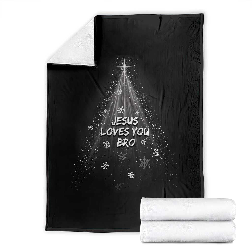 Christian Christmas Throw Blanket Jesus Loves You Bro TS14 Black Print Your Wear