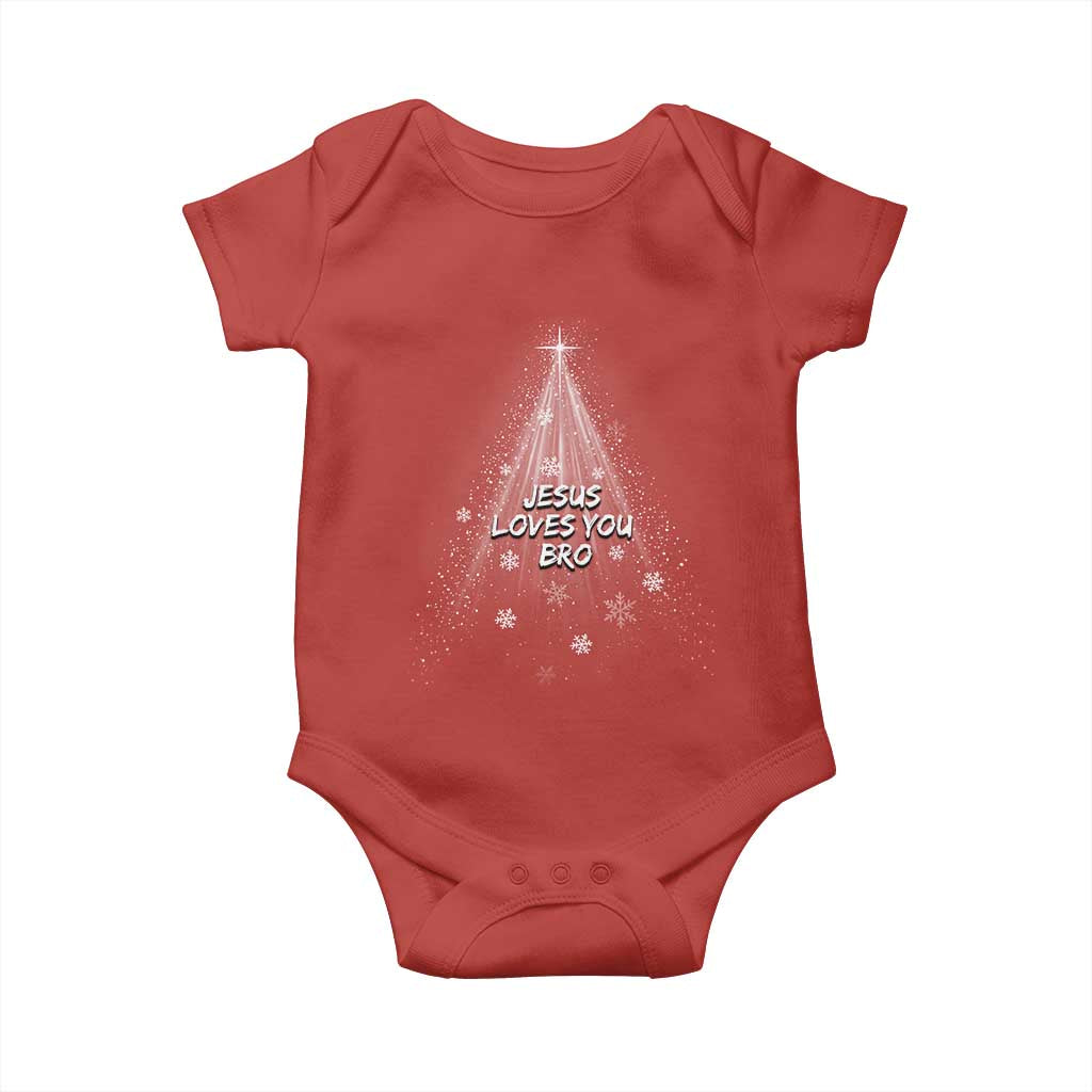 Christian Christmas Baby Onesie Jesus Loves You Bro TS14 Red Print Your Wear