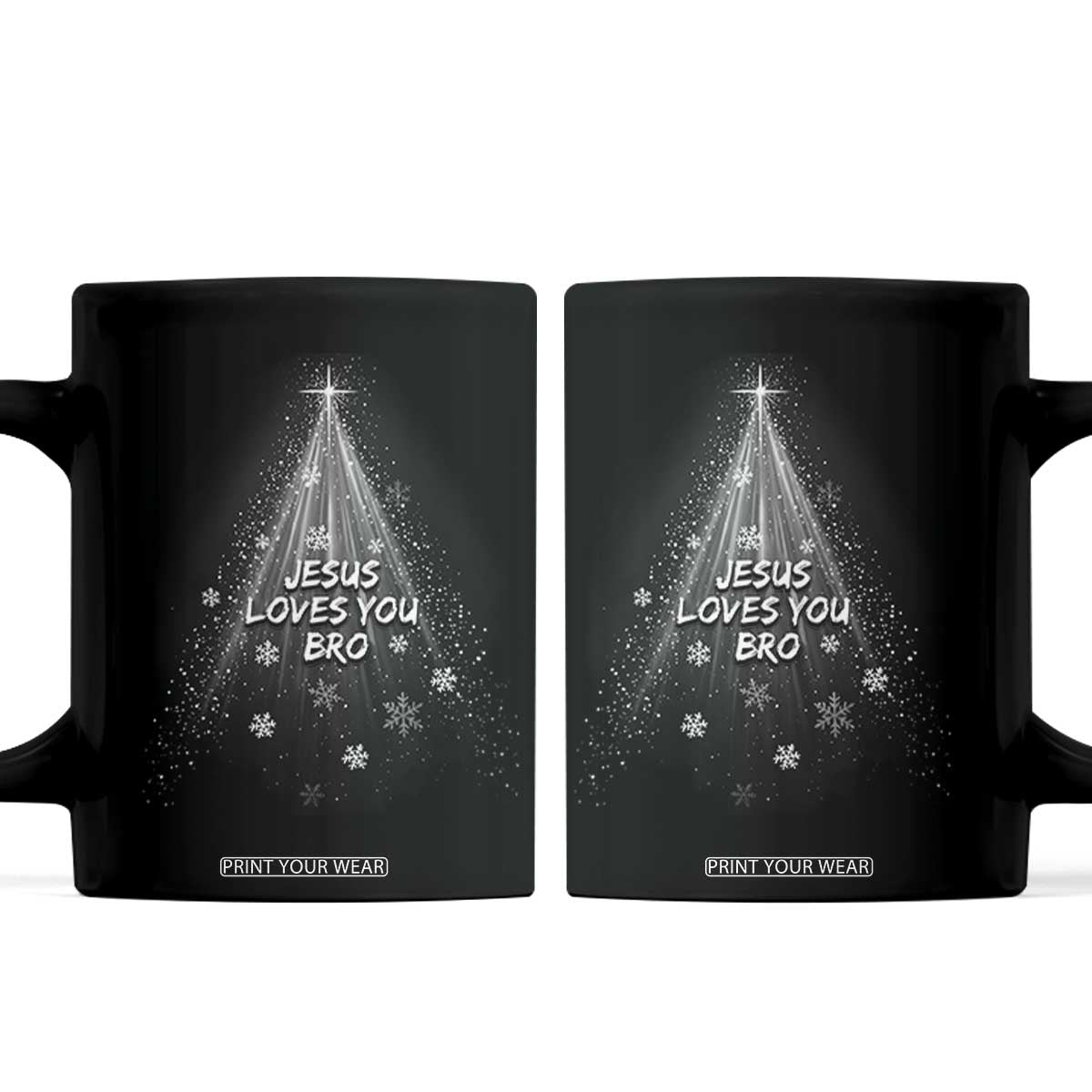 Christian Christmas Coffee Mug Jesus Loves You Bro TS14 Black Print Your Wear