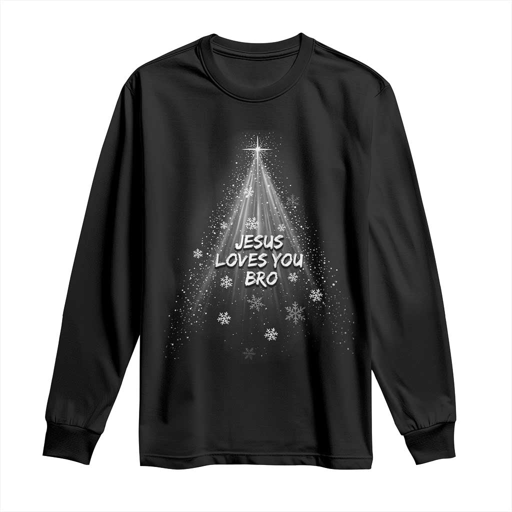 Christian Christmas Long Sleeve Shirt Jesus Loves You Bro TS14 Black Print Your Wear