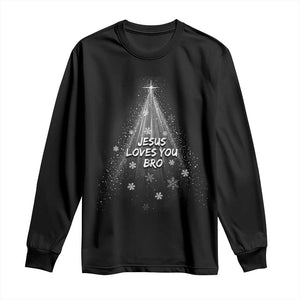 Christian Christmas Long Sleeve Shirt Jesus Loves You Bro TS14 Black Print Your Wear